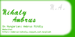 mihaly ambrus business card