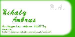 mihaly ambrus business card
